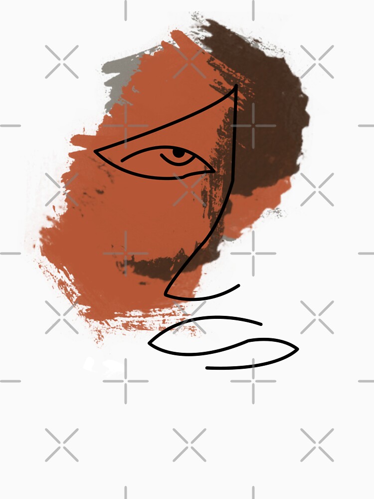 Single Line Art Minimalist Terracotta woman face by Doooriginals