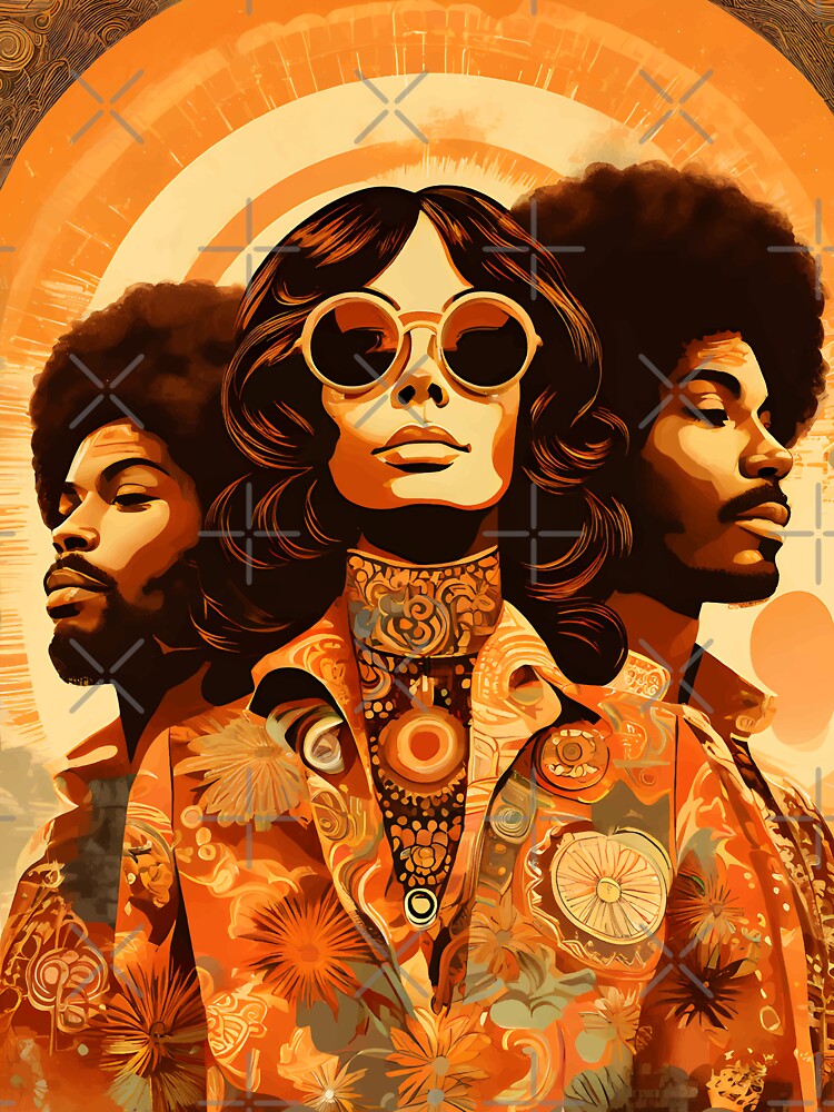 Retro 70s Pop Art Orange Brown #1 by Prints and Lifestyle