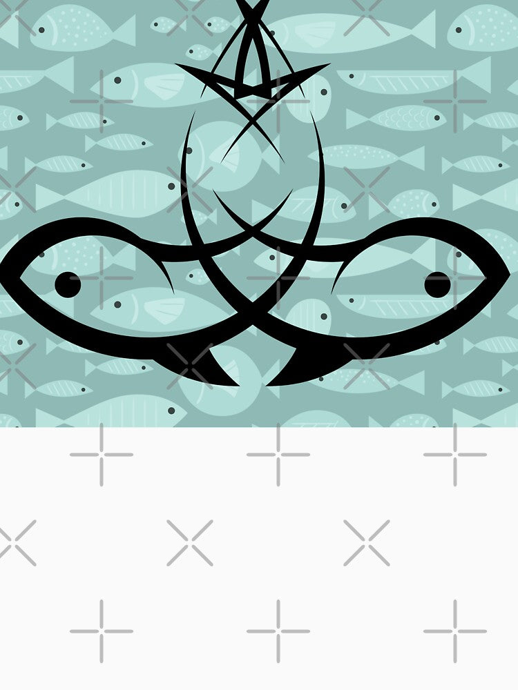 Abstract Ocean Fish Pattern | Minimalist Underwater Sea Life Design | Nautical Art by Palette _Vibes