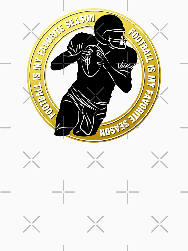 Football Is My Favorite Season Word on Gold Circle by Vasabi88