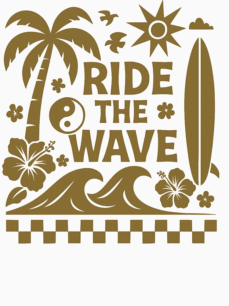 Ride The Wave Surf Design – Retro Coastal Artwork by Maddy Designs