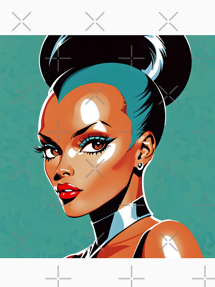 Retro 70s, Pop Art,  Portraits,  Teal by Prints and Lifestyle