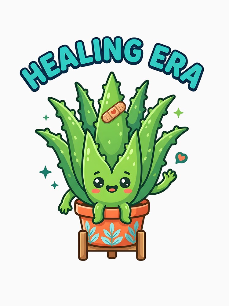 Healing Era | Cute Aloe Vera Plant Positive Vibes Design by PLANT LOVER'S PARADISE