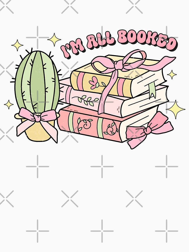 I'm All Booked Pink Bows Pink Bookish Gift For Book Lovers by BookWishEra