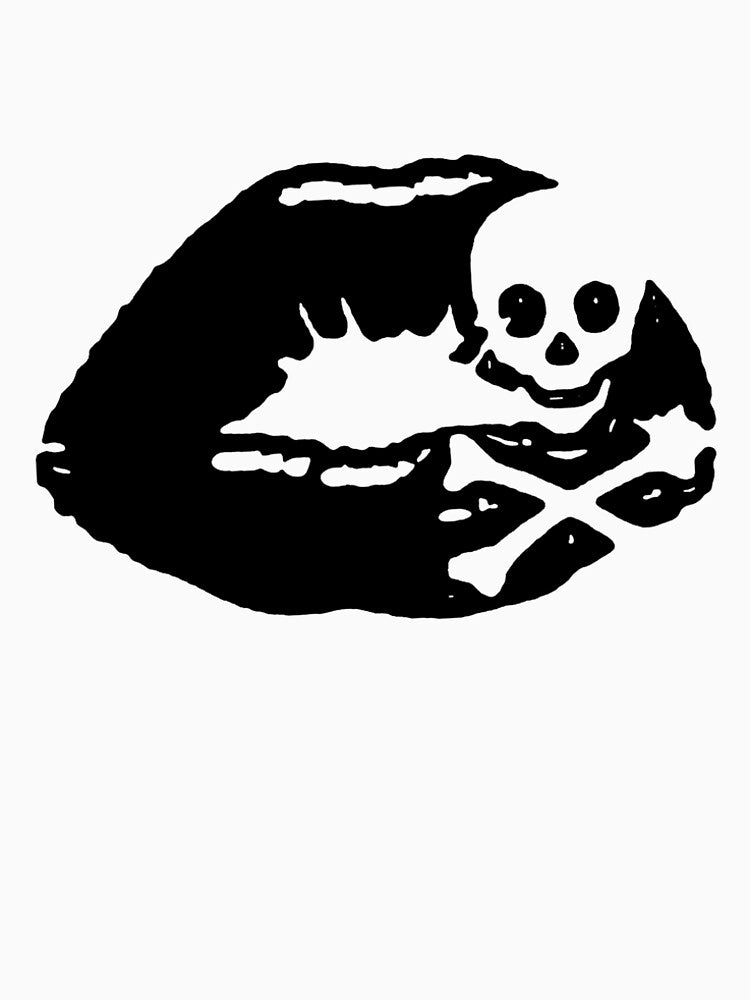 Y2K Punk Lips with Crossbones – Grunge Aesthetic Design by blummers