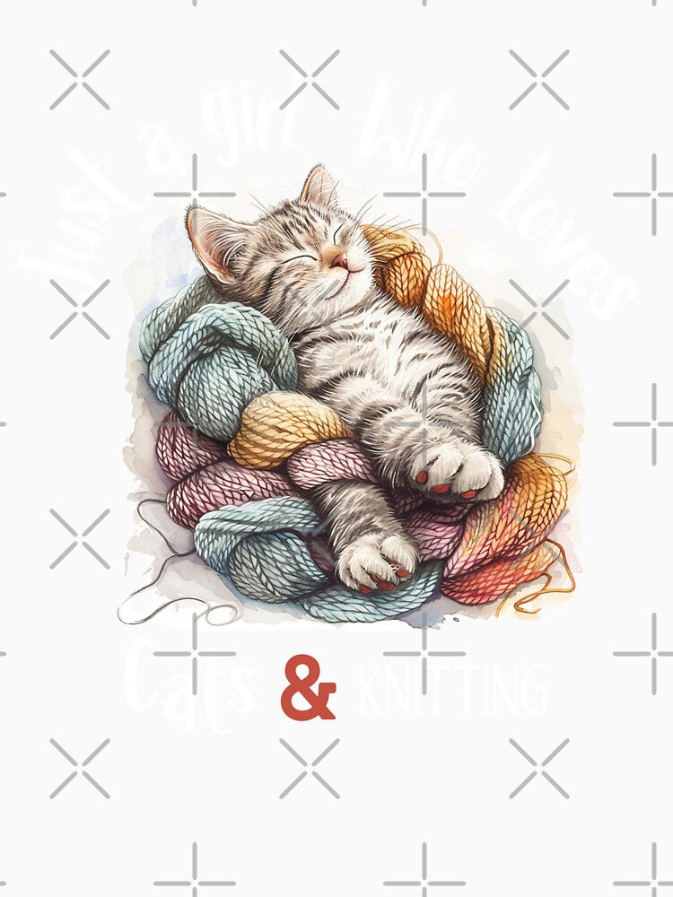 Just A Girl Who Loves Cats And Knitting - Cute Tabby Kitten by nat82