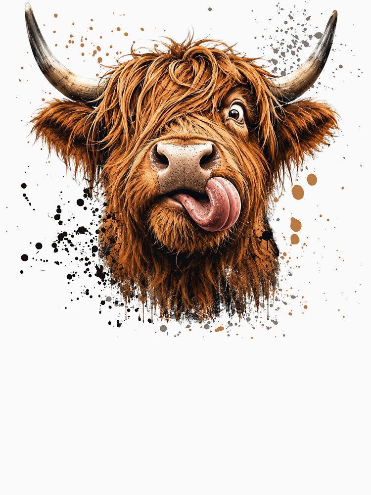 Goofball Highland Cow by Fat Mustache Designs
