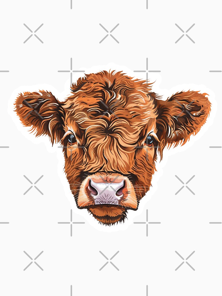 Baby Highland Cow by Line Designs By Duck