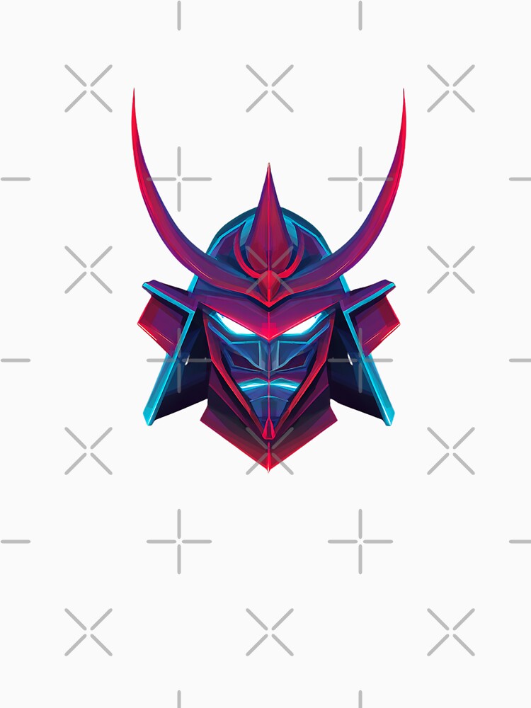 Cyber Samurai Helmet – Neon Glowing Warrior Mask by Alphakenon