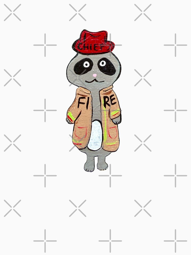 Firefighter Raccoon by youngandcrafty
