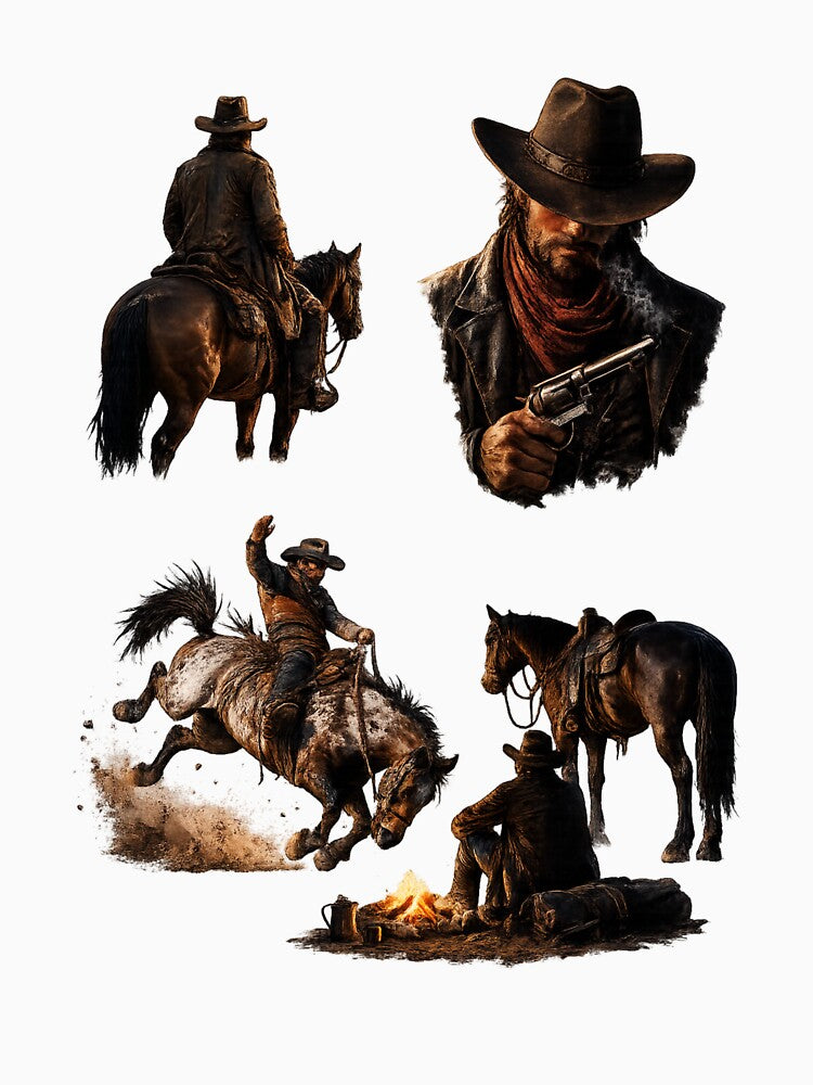 Wild West Cowboy Collection – Outlaw Rodeo Western Art Set by  QuarterHorseArt by Just my Studio