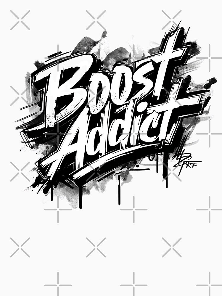 Boost Addict – Turbo Graffiti Style Text for Car Enthusiasts by Alphakenon