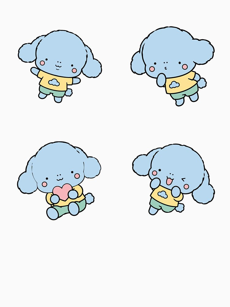 Blue Cloud Bunny Character – Cute Kawaii Cartoon by Moffyuniverse