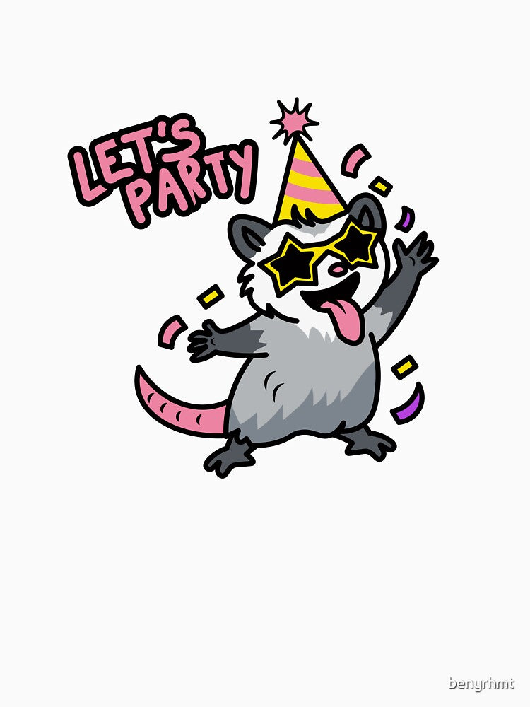 Let's Party Opossum in Sunglasses Funny Animal by benyrhmt