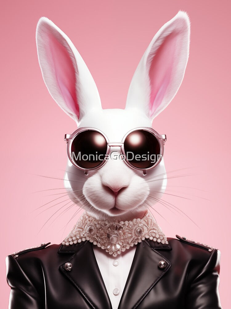 Fancy Bunny: Hopping into Glamour - Funny Rabbit by MonicaGoDesign