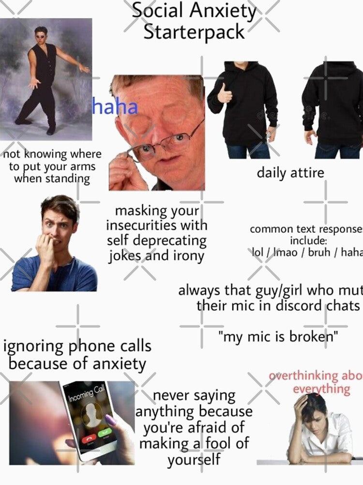 Social Anxiety Starterpack Meme - Social Anxiety Meme Anxiety Meme, Funny Social Anxiety Meme, Anxious, 2020 Meme by CaptianCringe
