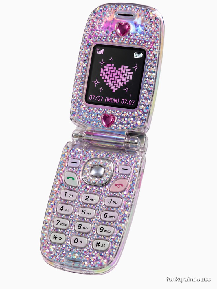 y2k sequin flip phone by funkyrainbowss