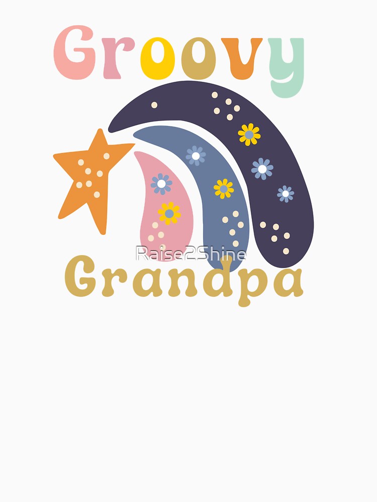 Groovy Grandpa Floral Star Retro Design by Raise2Shine