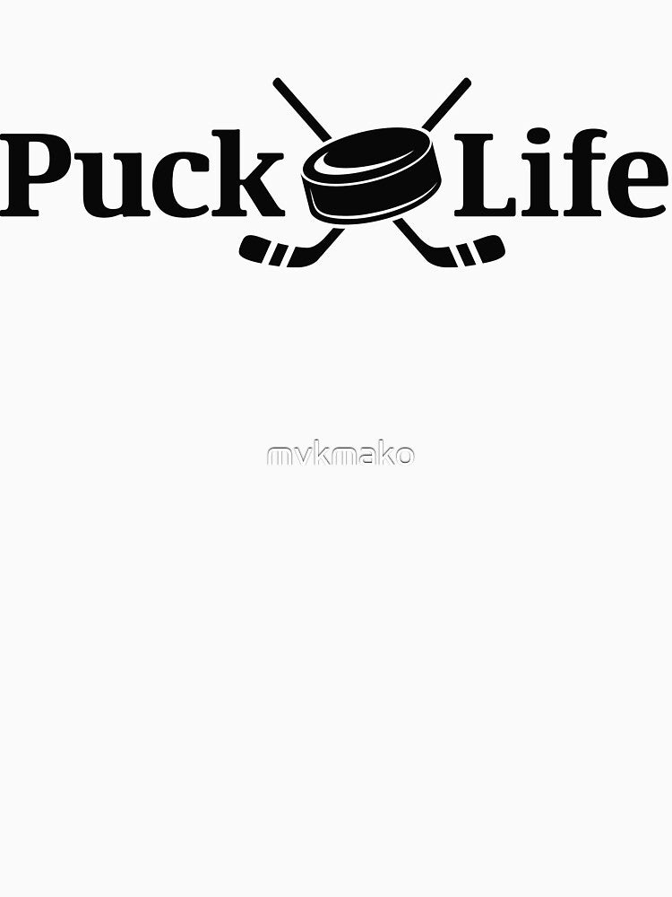 Cool, Bold "Puck Life" Ice Hockey Logo Items by mvkmako