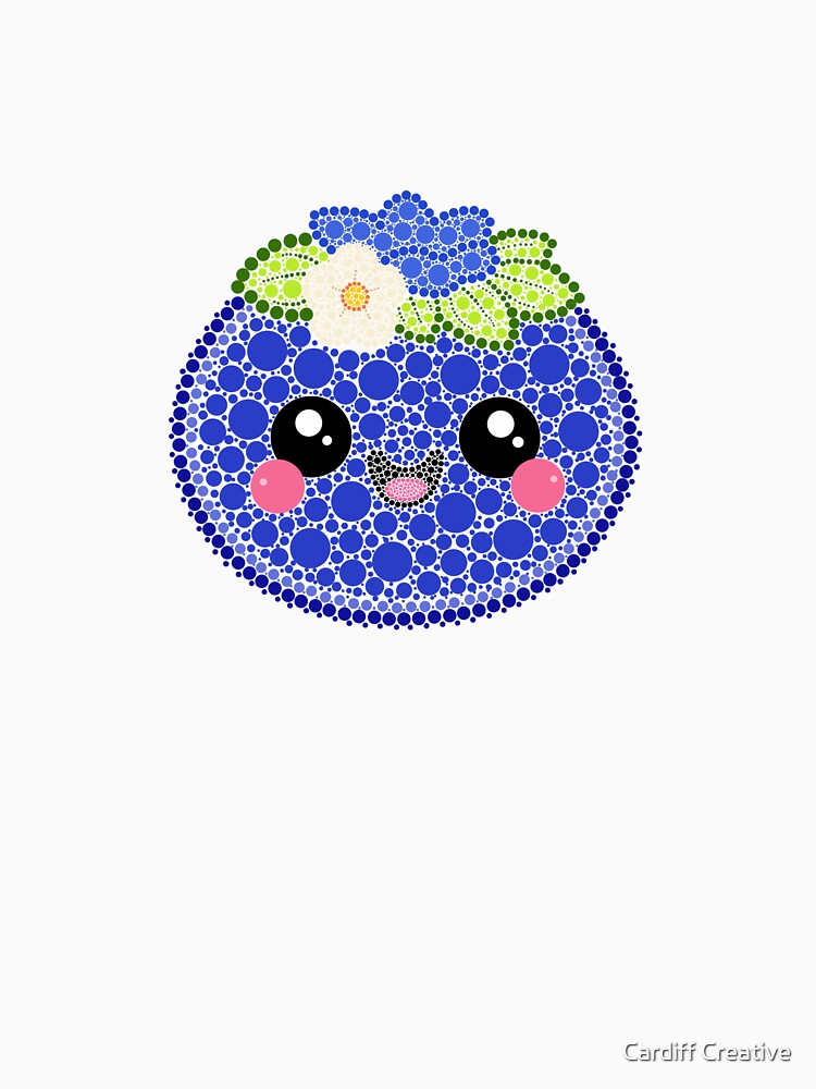 Kawaii Blueberry Dot Art by Cardiff Creative