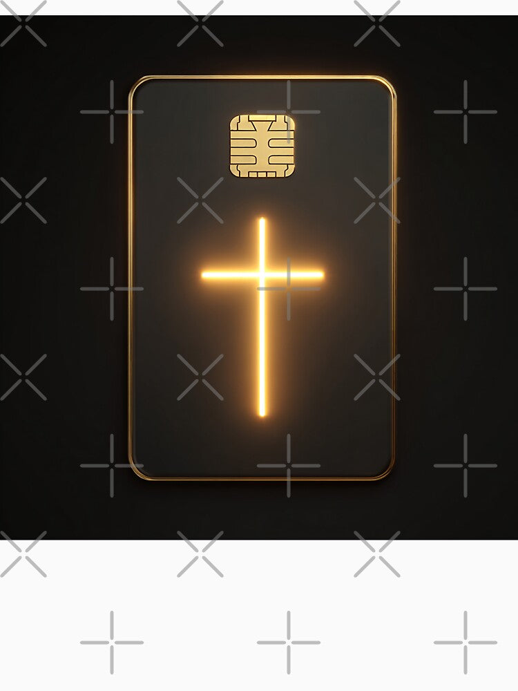 Neon Cross SIM Card – Minimalist Tech and Faith Fusion Design by Alphakenon