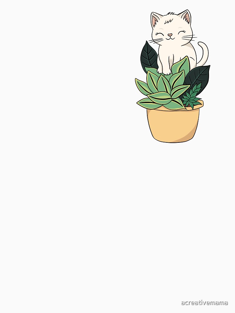 Happy Sleepy Cat Sitting on a Plant by acreativemama