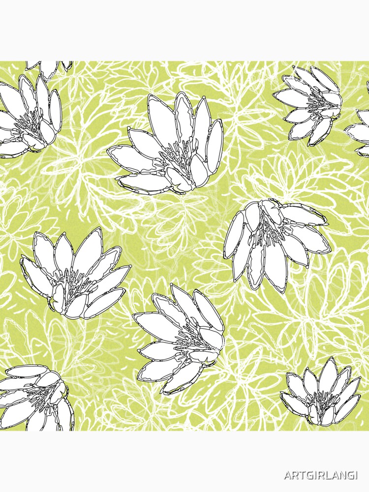 Water Lily Drawing - hand drawn by ARTGIRLANGI