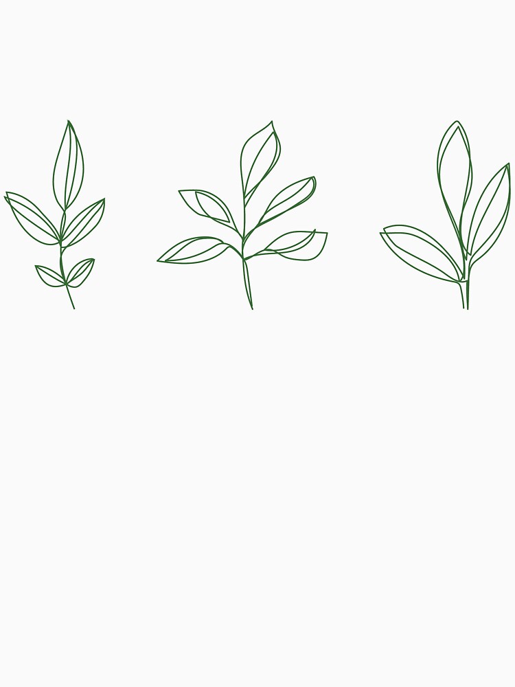 Leaf Line Art Green by Maeve-Design