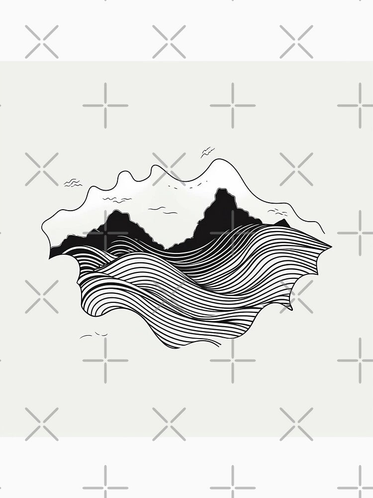 Minimalist abstract line art landscape by Feluceo