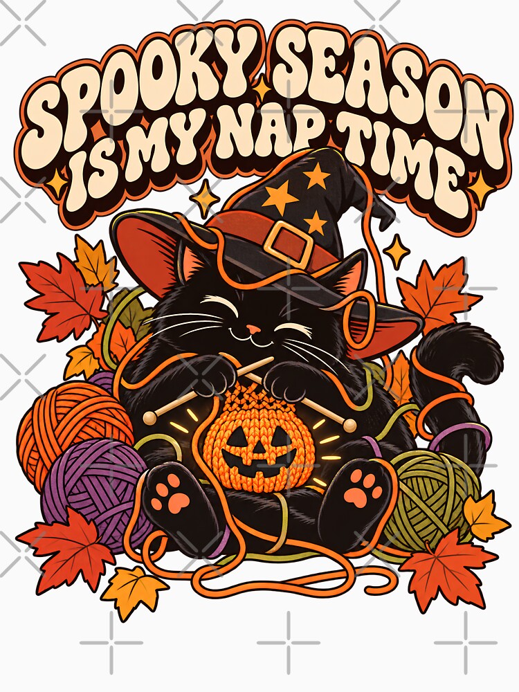 Halloween Black Cat - 70s Retro by Feral Feline
