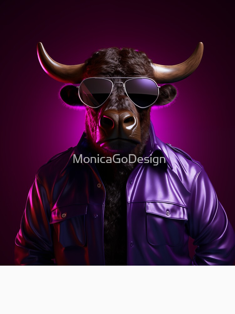 Bullish Elegance: Dressed to Impress - Funny Bull by MonicaGoDesign