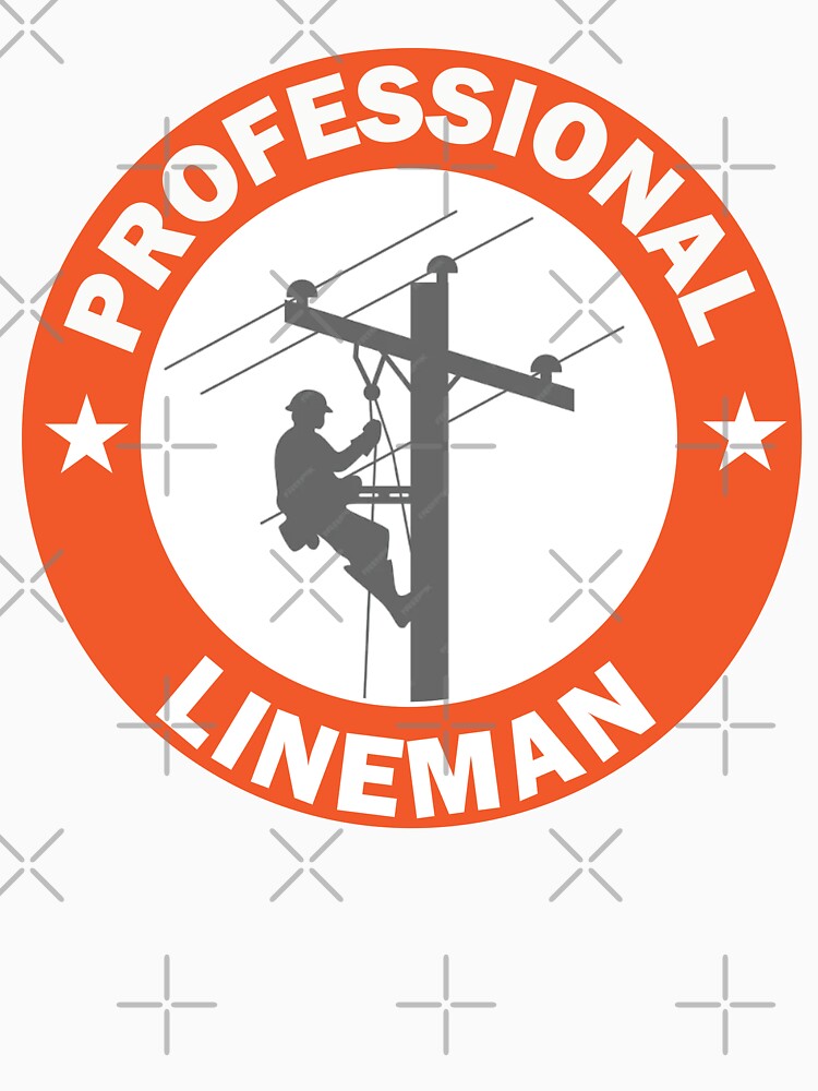 Professional Line Man Circle Art Stickers and Decals for Electrical Lineman by Science Engineering Gifts