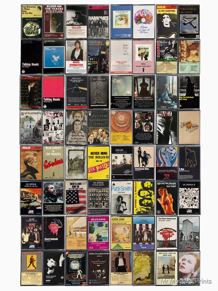 Music of the 1970s - 70's Album Cover Art by Mr Mustard Prints