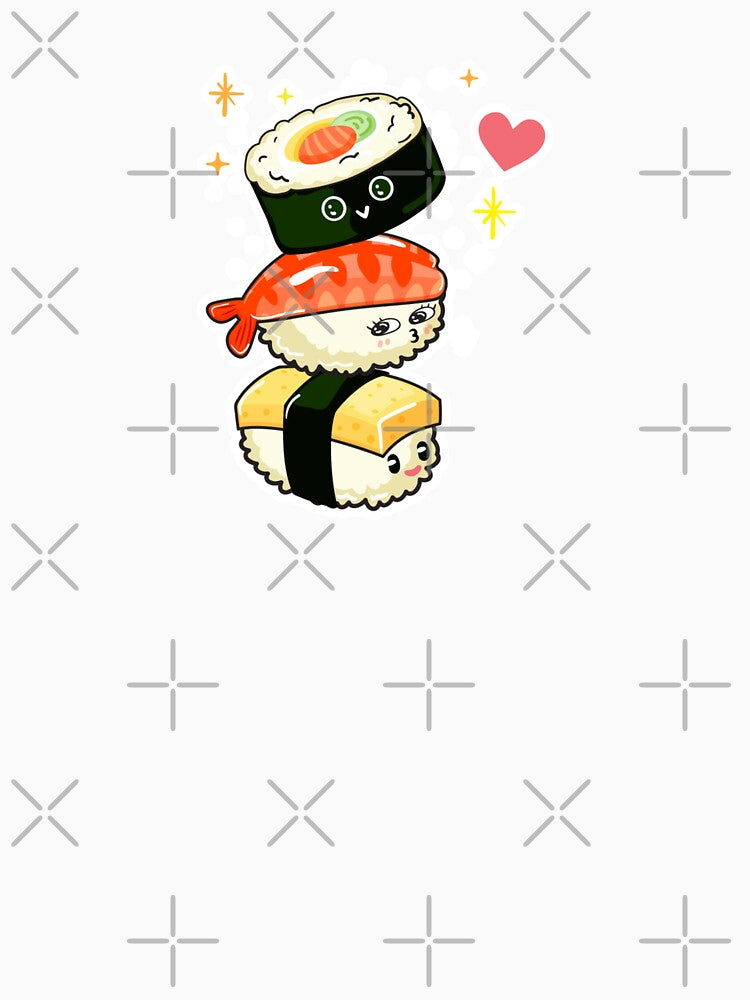 Cute Kawaii Happy Sushi Pieces by KawaiiStickers-