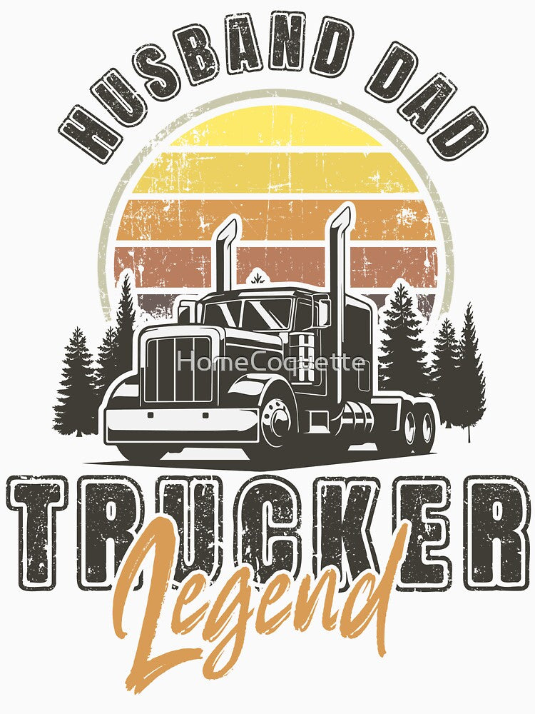 Retro sunset long haul truck, Husband Dad Trucker Legend by HomeCoquette