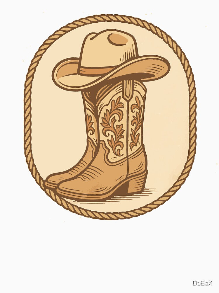 Cowgirl Boots and Cowboy Hat Western Art by DaEeX