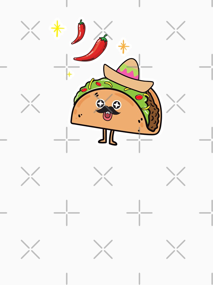 Cute Kawaii Taco With Moustache and Peppers by KawaiiStickers-