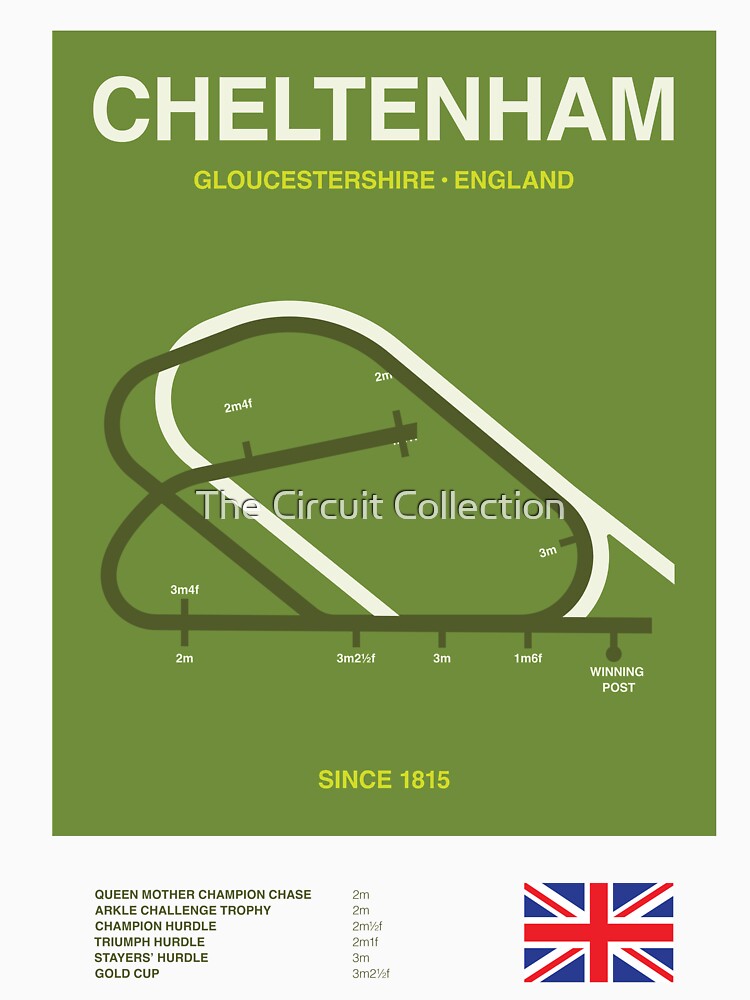 Minimalist Cheltenham Horse Racing Line Print by The Circuit Collection