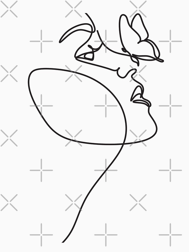 Minimalist Woman Face with Butterfly by TheDarkStone