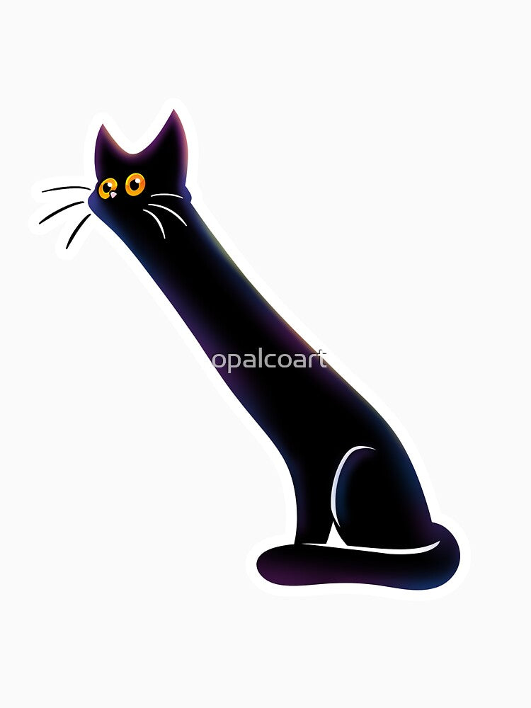 Long Black Cat Meme by opalcoart