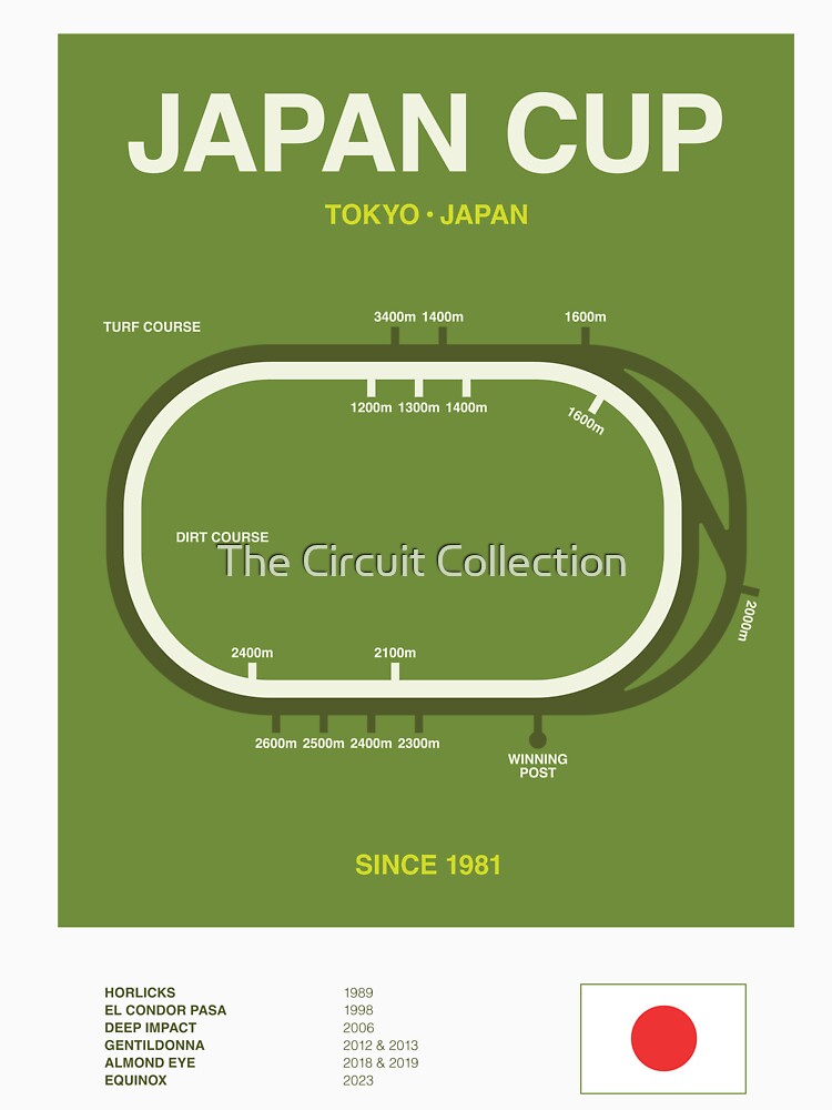 Minimalist Japan Cup Horse Racing Line Print by The Circuit Collection