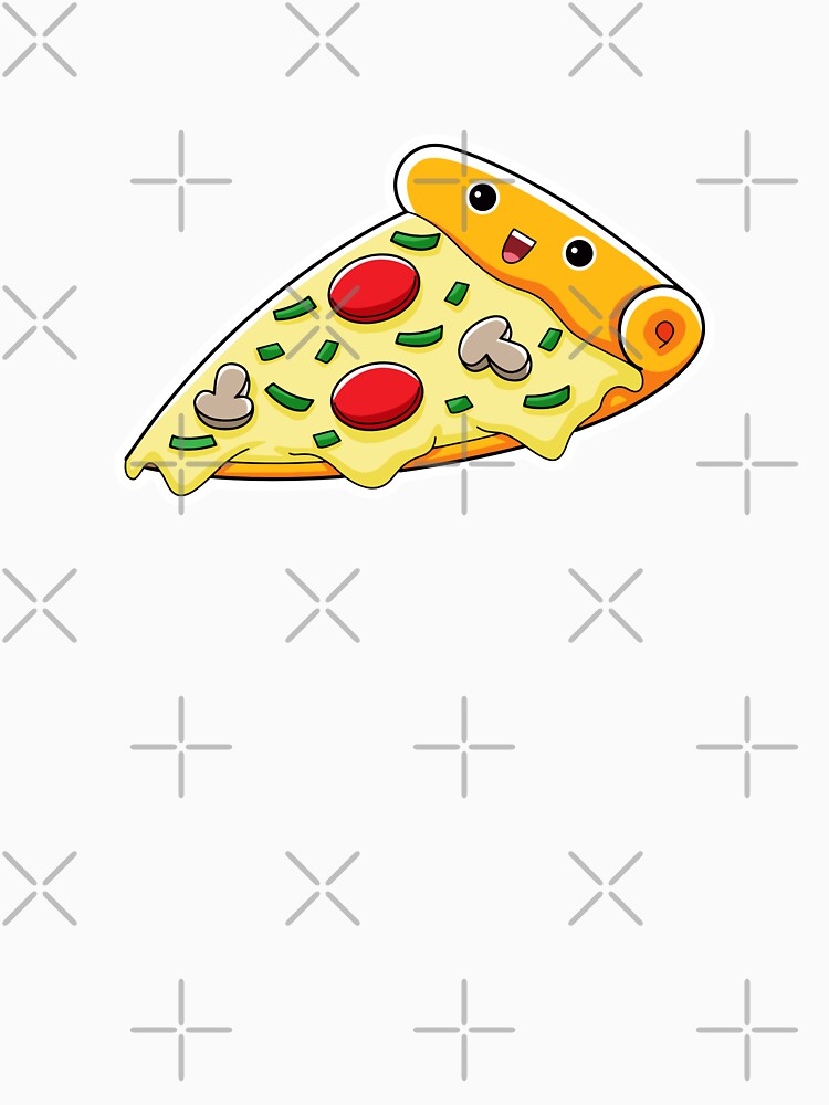 Cute Kawaii Happy Pizza Slice Face by KawaiiStickers-