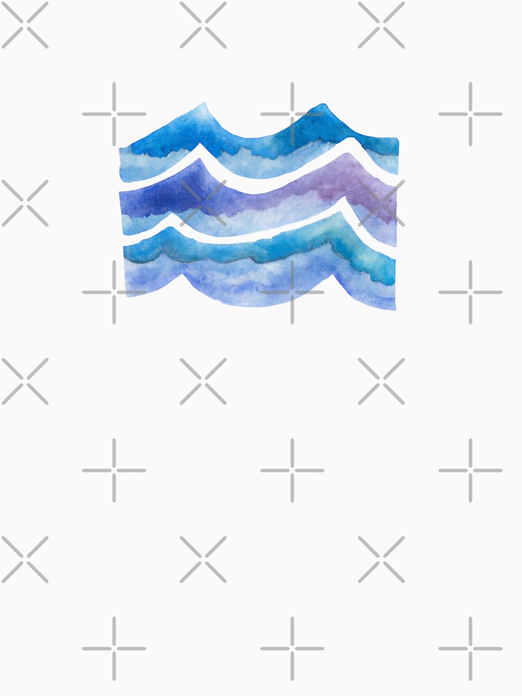 Watercolor blue and purple ocean wave by wonderxwander