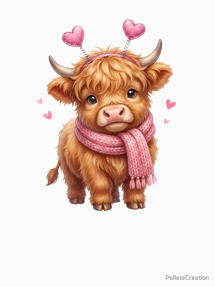 Cute Highland Cow Design For Women Girls Teens Scottish Highland Cow T-Shirt by PalleteCreation