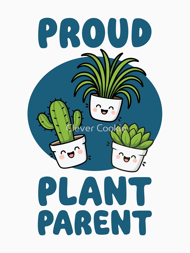 Proud Plant Parent - Cute Plant Trio - Dark Blue by Clever Cookie