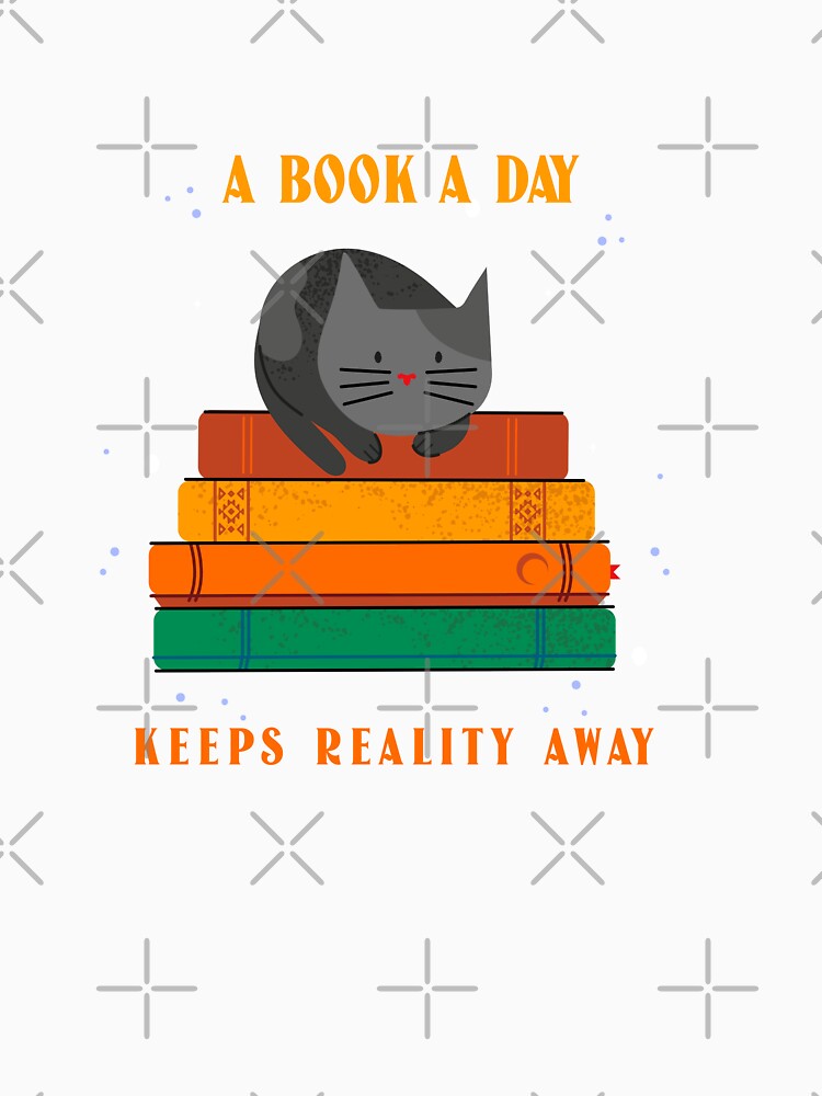 A Book A Day Keeps Reality Away | Cute Book Lover Reading Design by swdesigns714