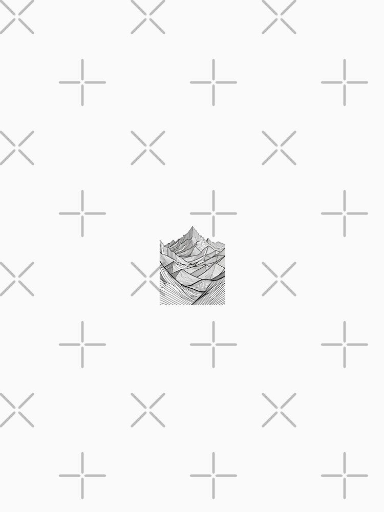 Minimalist Mountain Line Art | Black & White Nature Landscape by KaroxoStore