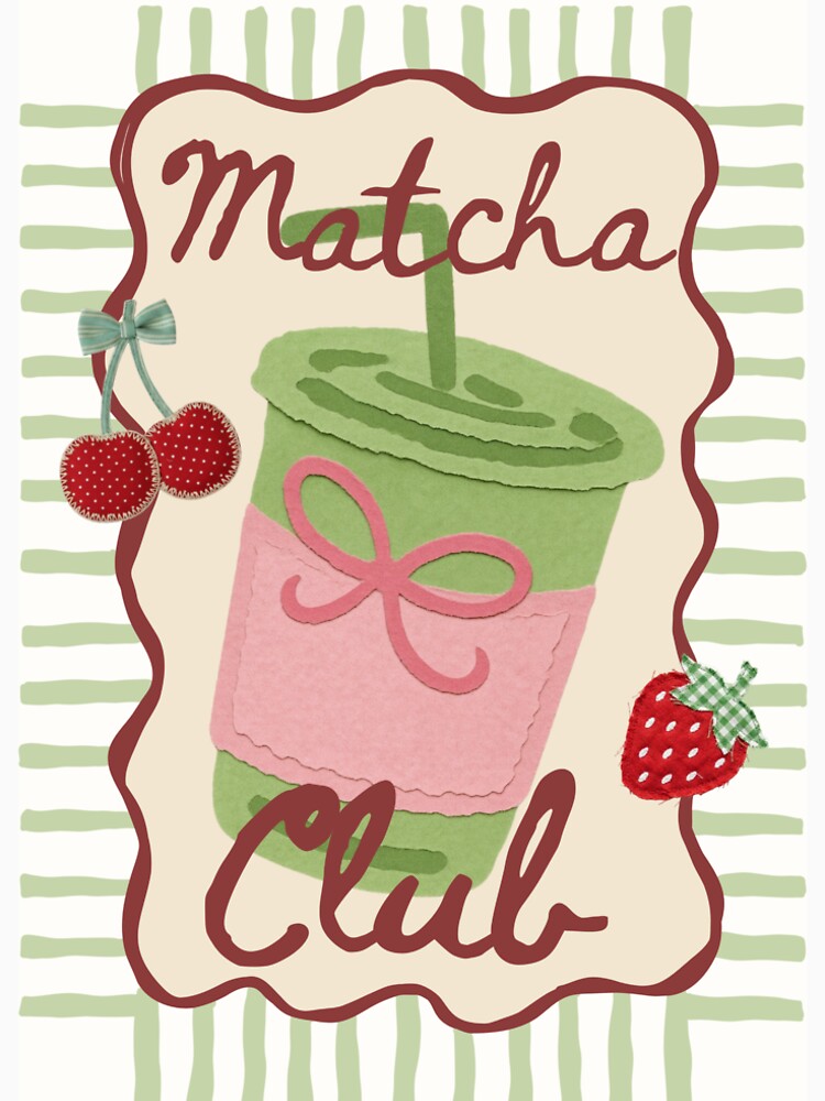 Matcha club wall art by Sketchy Stickers