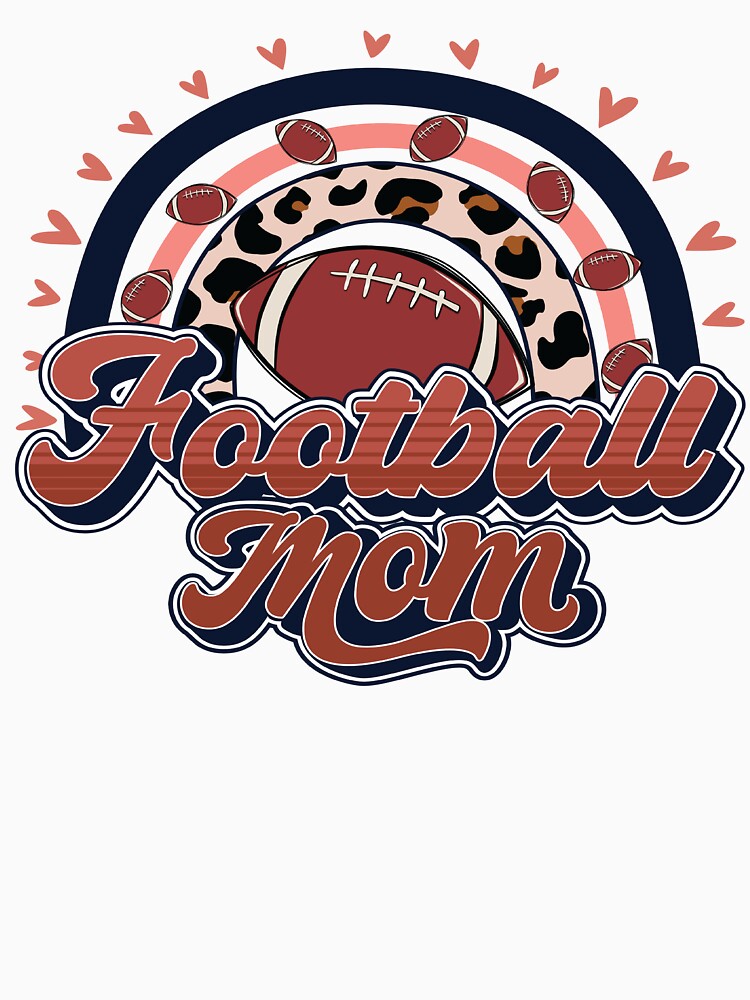 Retro Vintage Football Mom Leopard Rainbow with Ball by zenzeroart ⭐⭐⭐⭐⭐