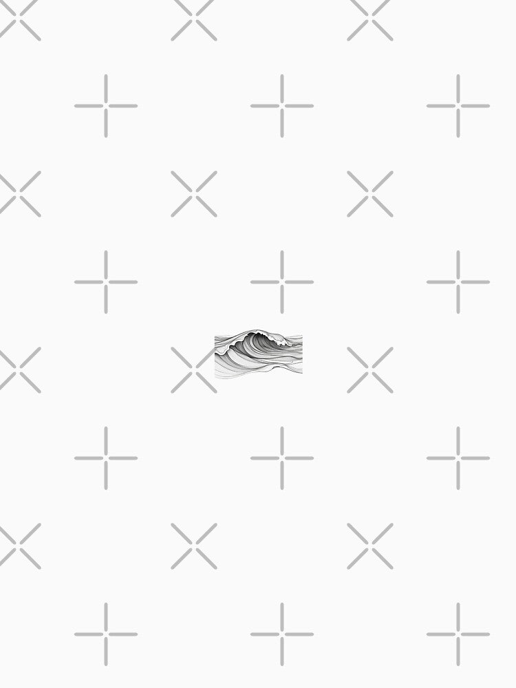 Minimalist Ocean Wave Line Art | Black & White Nature Design by KaroxoStore